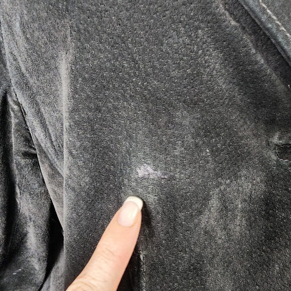 Lady Hathaway Black Suede Button Up Jacket Size L/XL - Picture 3 of 10